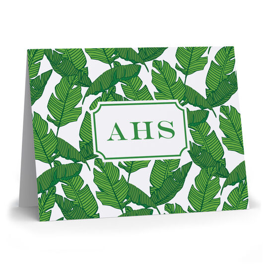 Tropical Leaves Folded Note Cards
